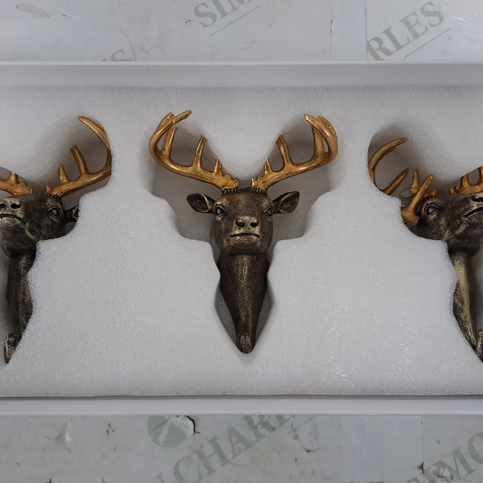 ALISON CORK SET OF 3 WALL HOOK STAGS