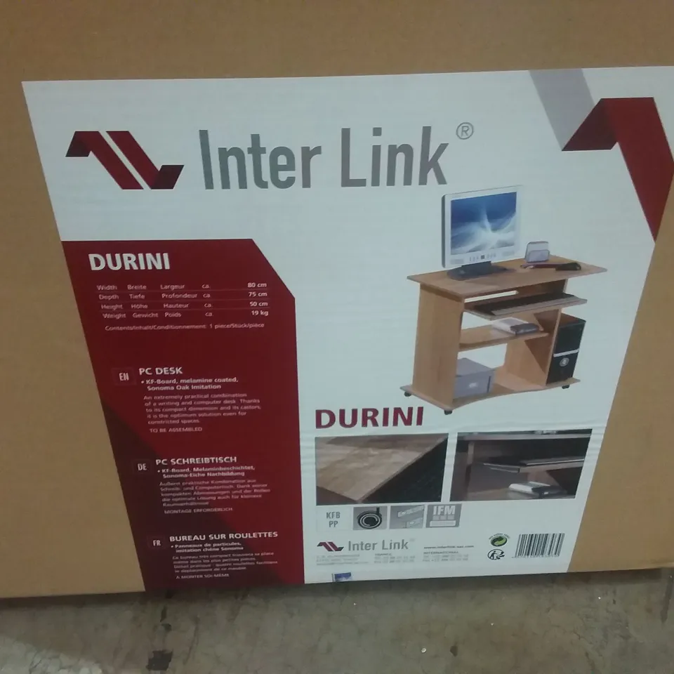 BOXED INTERLINK DURINI COMPUTER DESK (1 BOX)