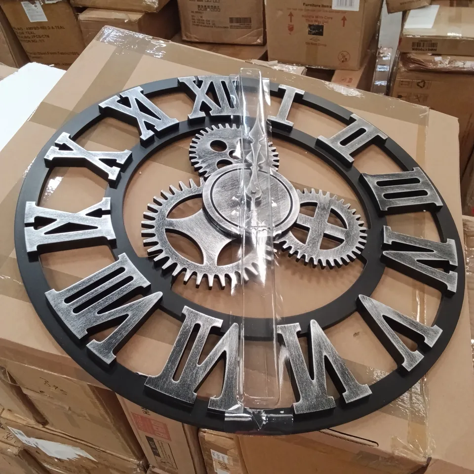 BOXED INDUSTRIAL GEAR DESIGN 3D WALL CLOCK (1 BOX)