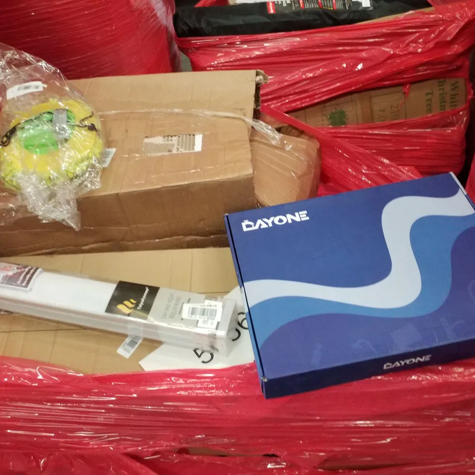 PALLET CONTAINING ASSORTED PRODUCTS INCLUDING DAY AND NIGHT ROLLER BLIND, KITCHEN FAUCET, CAR WASH BRUSH & LED MIRROR 