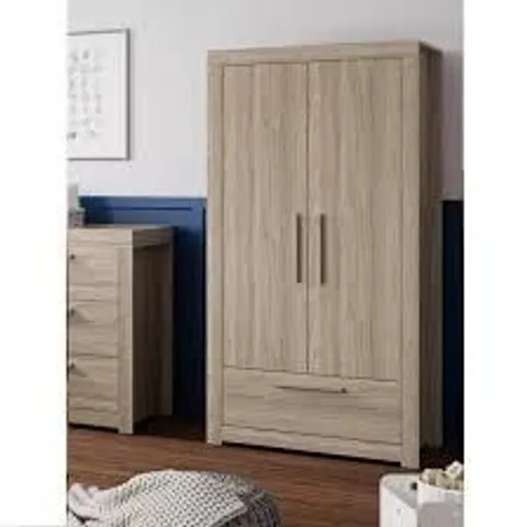 BOXED LITTLE ACORNS ELLESMERE 2-DOOR WARDROBE - GREY ASH (4 BOXES)