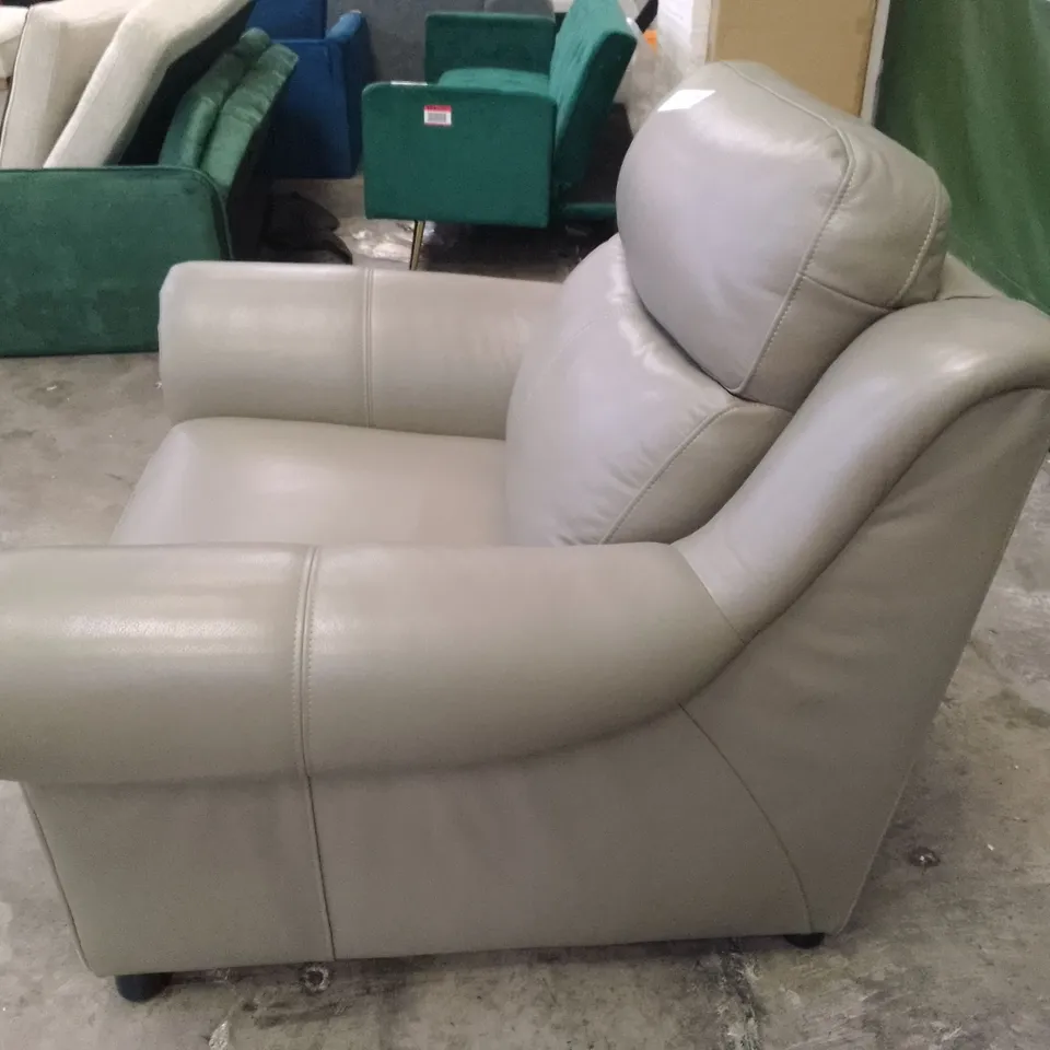 QUALITY DESIGNER ARMCHAIR - OLIVE LEATHER