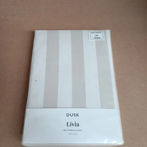 DUSK LIVIA DUVET COVER SET – KING, 225 X 220 CM, 180 THREAD COUNT, 100% COTTON