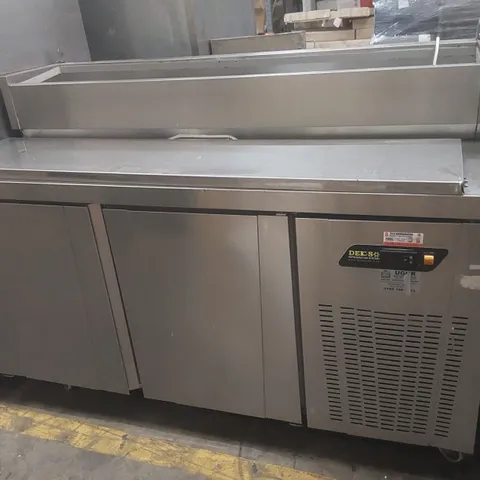 COMMERCIAL STAINLESS STEEL COMMERCIAL COUNTER FRIDGE WITH PREP TABLE