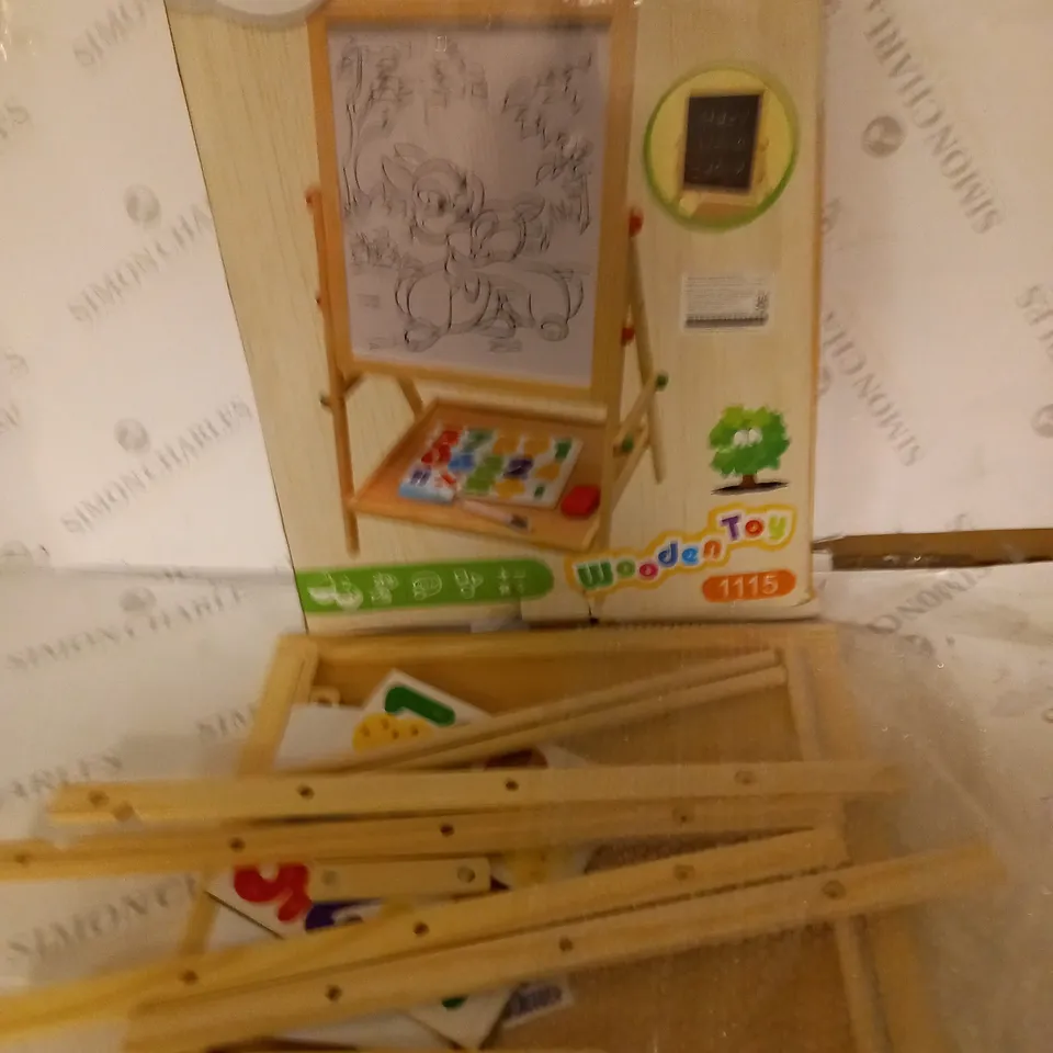 BOXED WOODENTOY MULTIFUNCTIONAL WRITING BOARD WITH FRAME AND ACCESSORIES