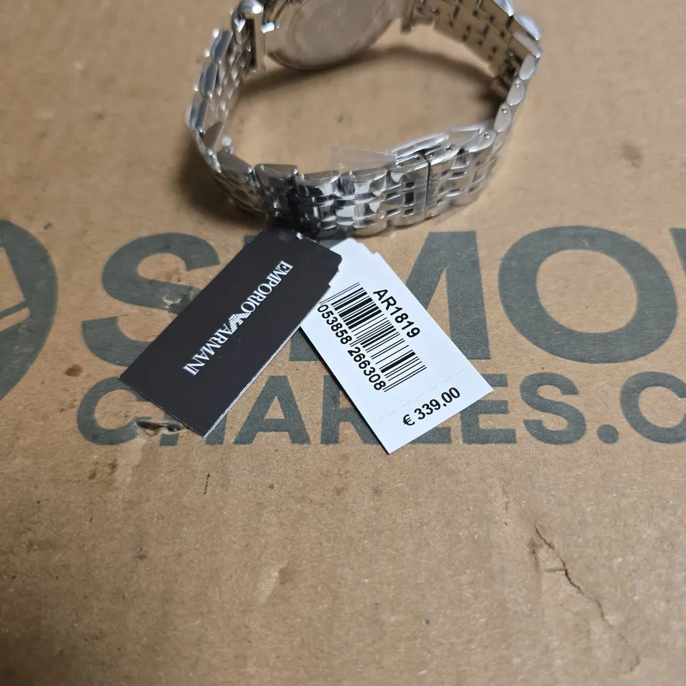 EMPORIO ARMANI AR1819 STAINLESS STEEL WRISTWATCH