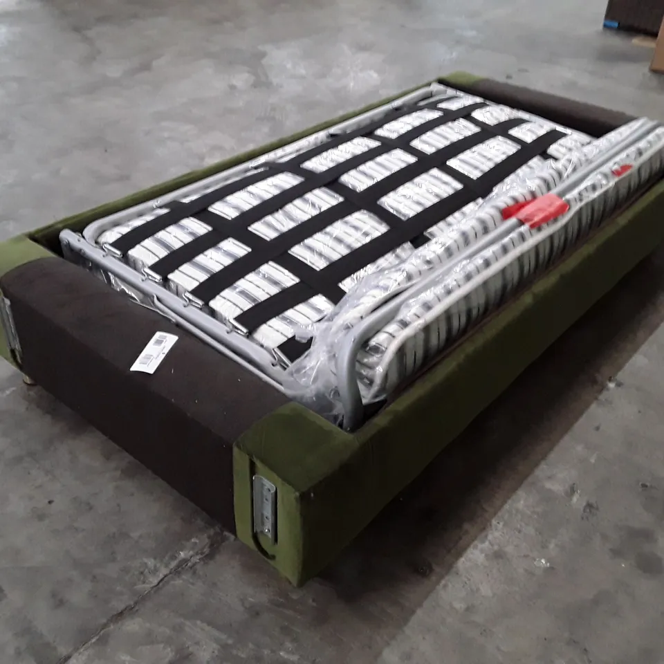 QUALITY DESIGNER SOFA BED BASE - GREEN FABRIC 