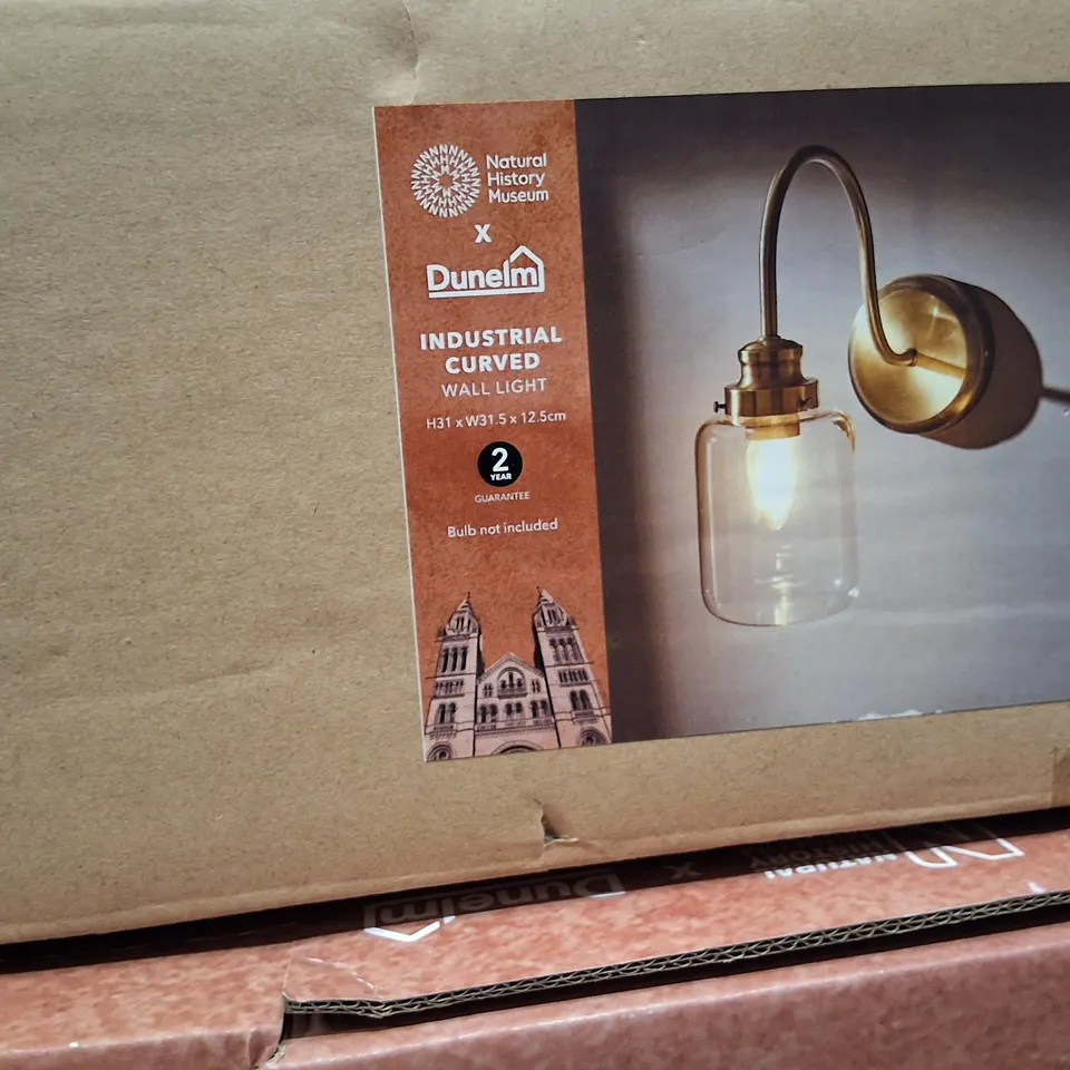 BOXED INDUSTRIAL CURVED WALL LIGHT – DUNELM X NATURAL HISTORY MUSEUM
