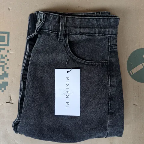 PIXEGIRL DENIM JEANS IN RUSTIC BLACK SIZE 8