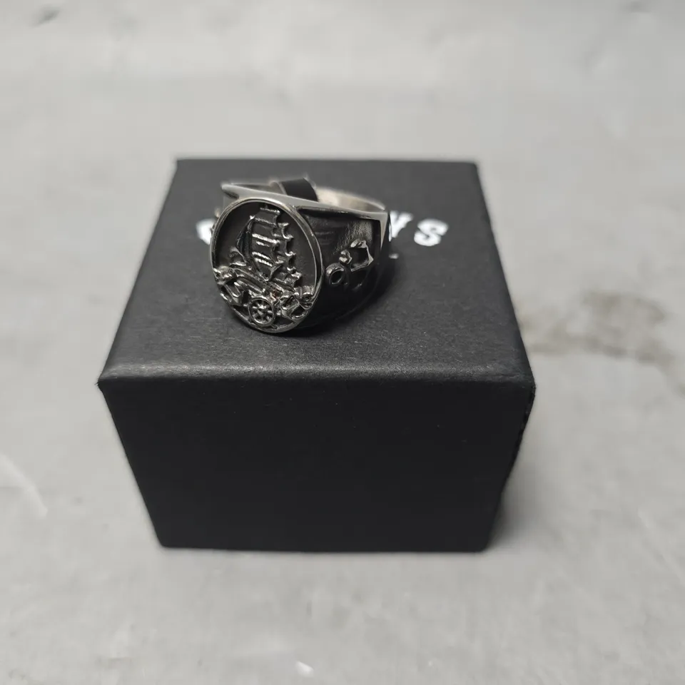 OUTLAWS SHIP & ANCHOR METAL RING 