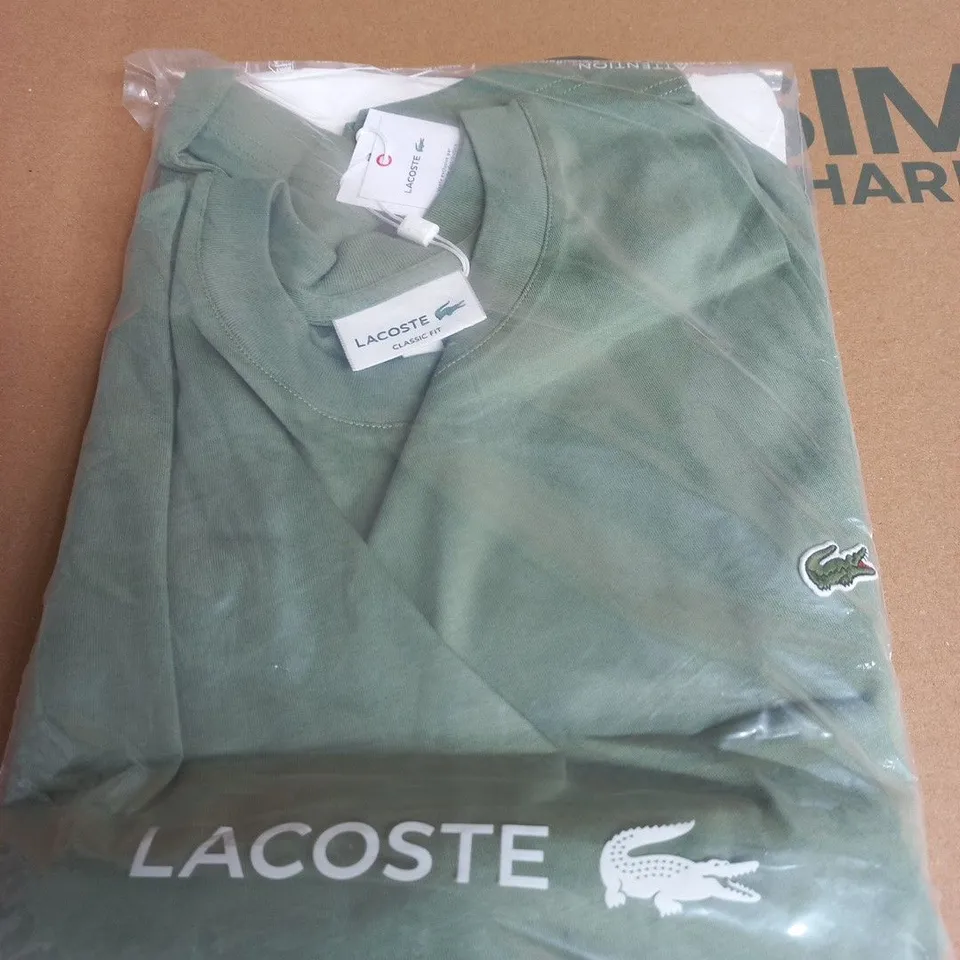 LACOSTE GREEN CREW NECK TOP SIZE L