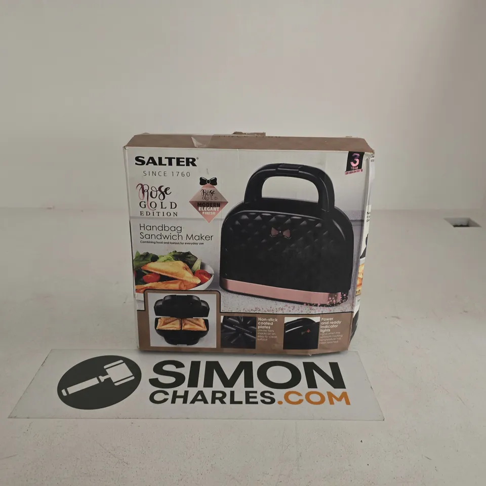 SALTER ROSE GOLD EDITION HANDBAG SANDWICH MAKER BOXED