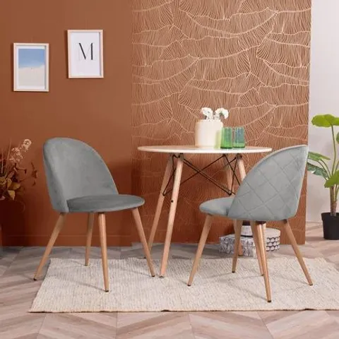 BOXED DUNGORBERY UPHOLSTERED BACK SIDE CHAIR, GREY - SET OF 2 (1 BOX)