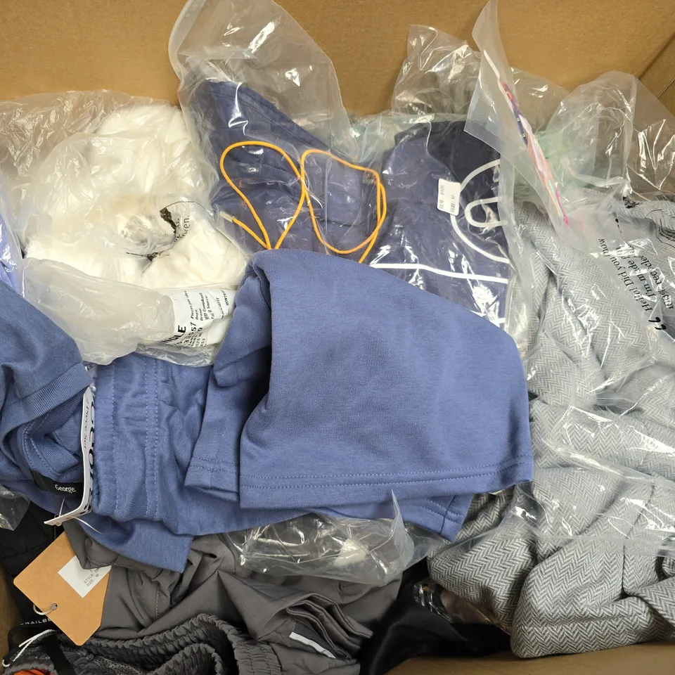 box of aprox 20 assorted items of clothing in various colours, sizes and styles - collection only 