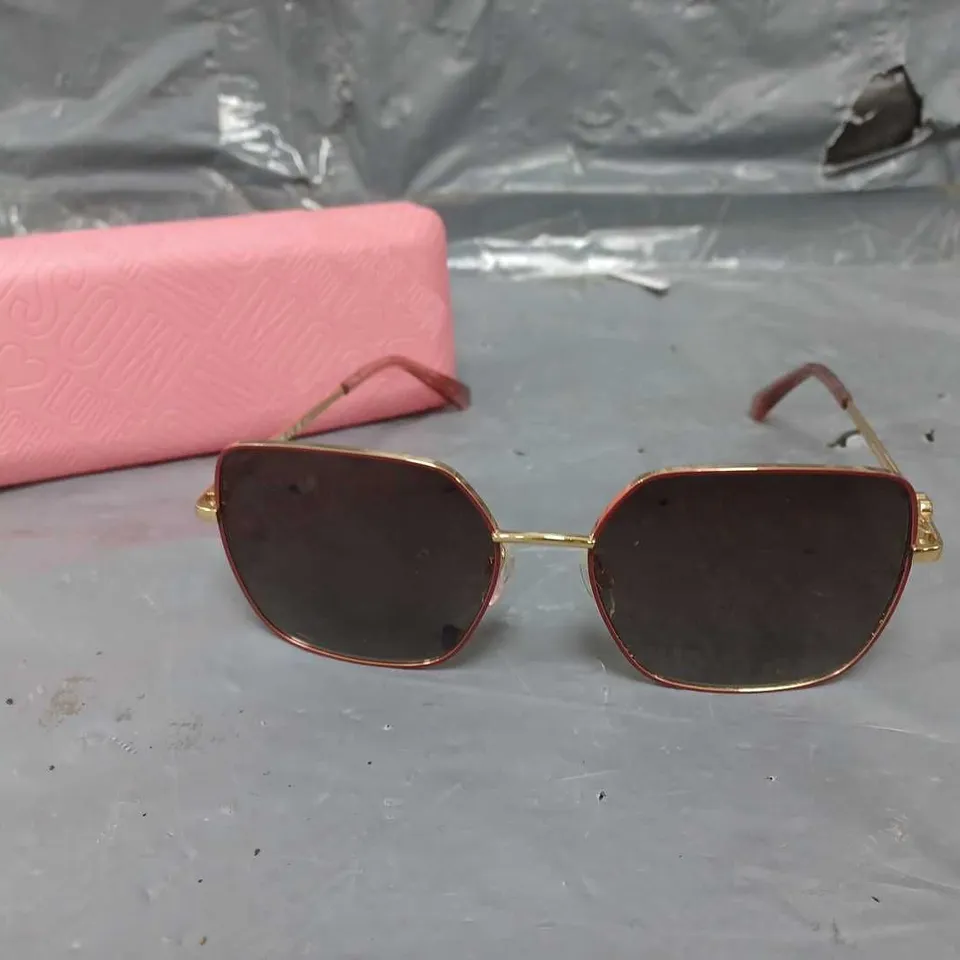 MOSCHINO SQUARE SUNGLASSES ROSE GOLD