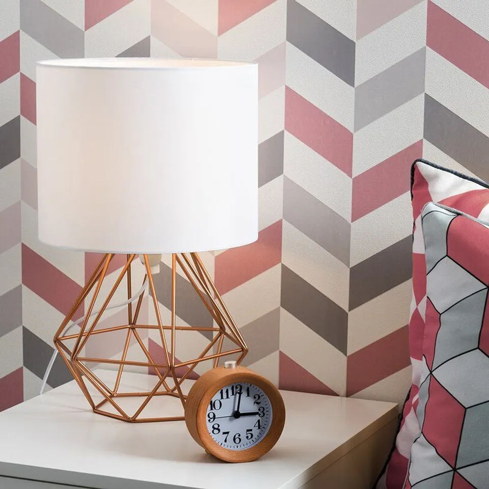BOXED BARTELT 40CM COPPER TABLE LAMP 