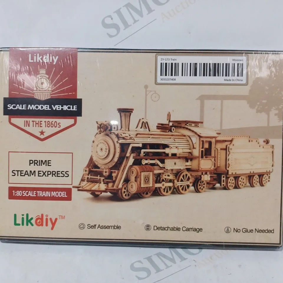 BOXED LIKDIY 1:80 SCALE PRIME STEAM EXPRESS TRAIN MODEL