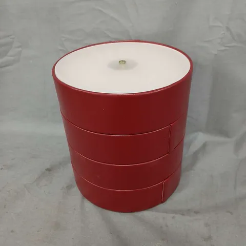 UNBRANDED SEGMENTED JEWELLERY/TRINKET STORAGE BOX IN BURGUNDY