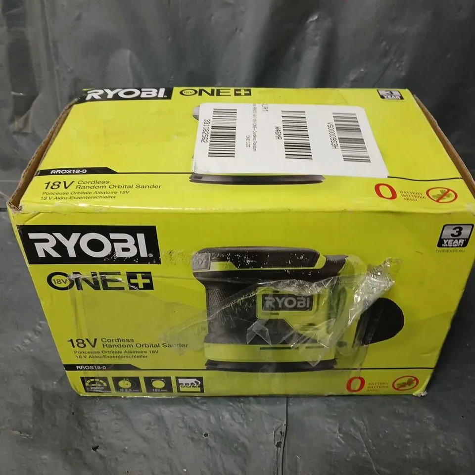 BOXED RYOBI ONE+ CORDLESS RANDOM ORBITAL SANDER