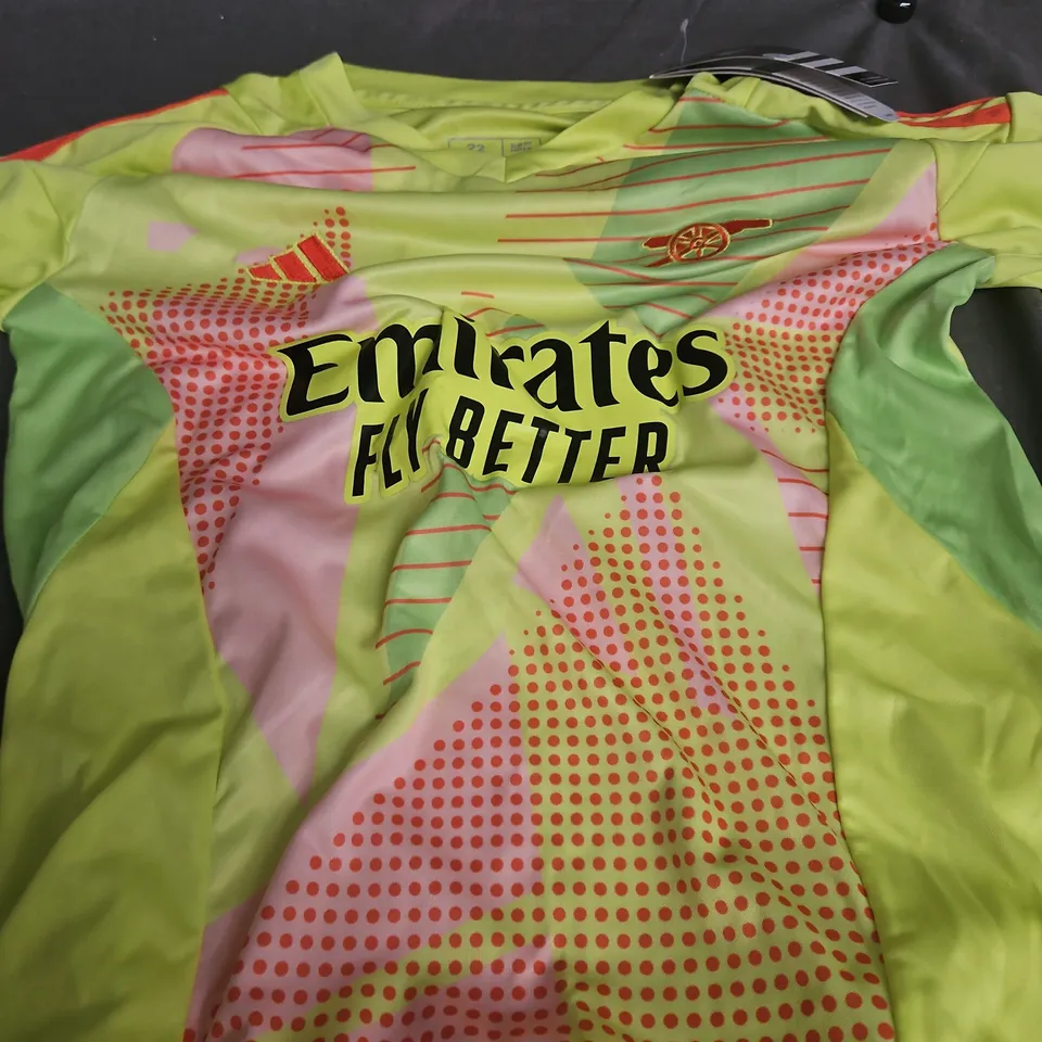 ADIDAS FOOTBALL JERSEY – EMIRATES FLY BETTER ROCCO 22, UK 22, NEON LIME/GREEN