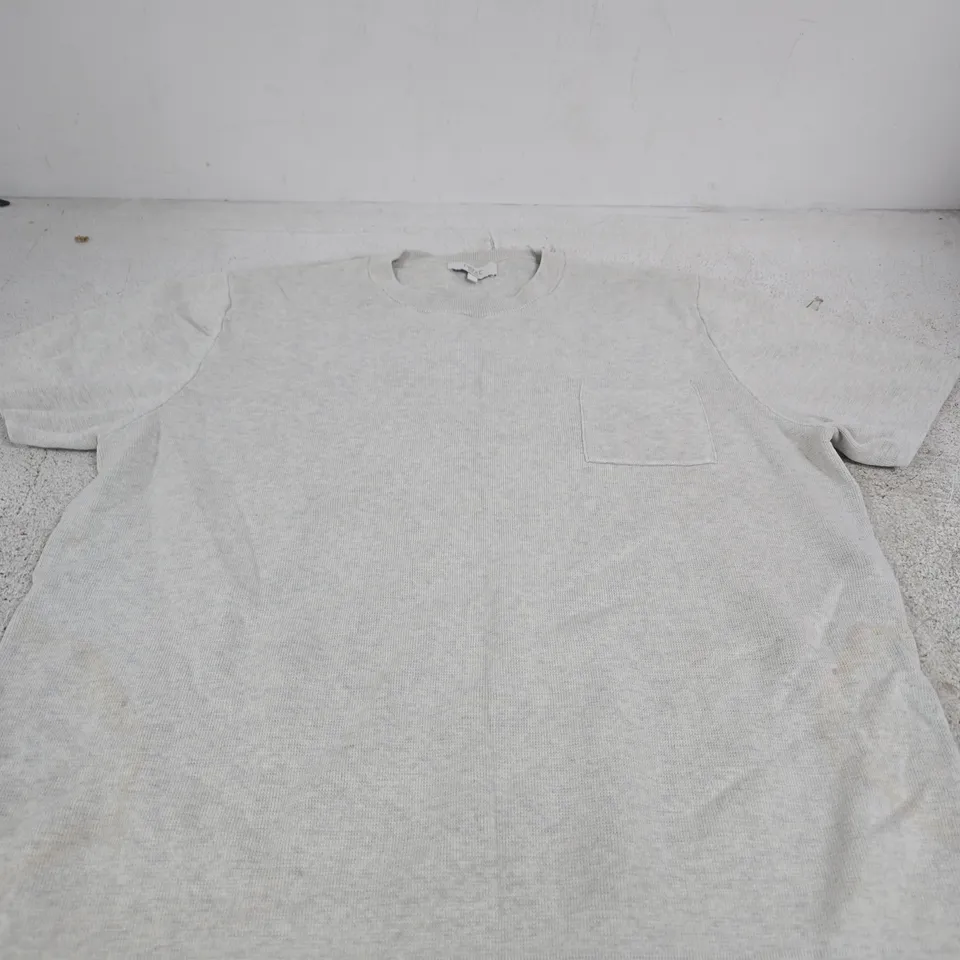 NEXT T-SHIRT – GREY, SHORT SLEEVE, WITH POCKET, UK SIZE L