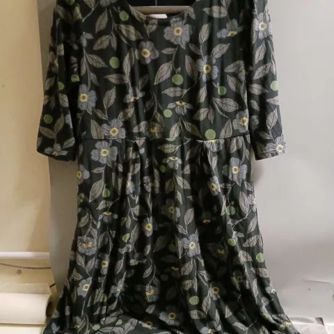SEASALT CORNWALL LADIES MAXI DRESS BLACK FLORAL SIZE 18