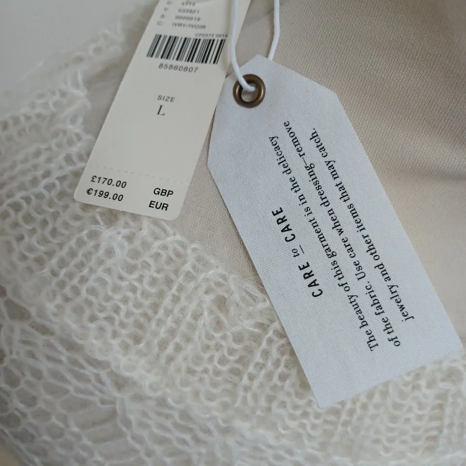 ANTHROPOLOGIE OB STITCHY NEON MOHAIR JUMPER - L