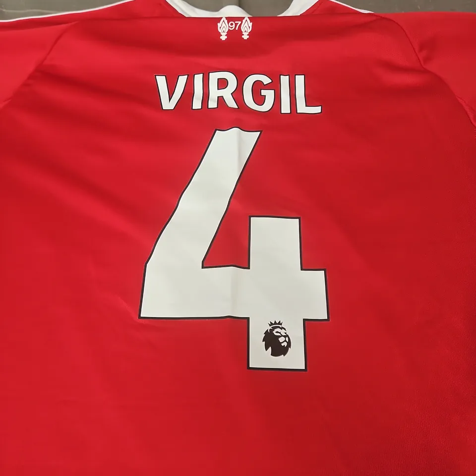 LIVERPOOL FC RED HOME SHIRT – VIRGIL 4 - SIZE XL