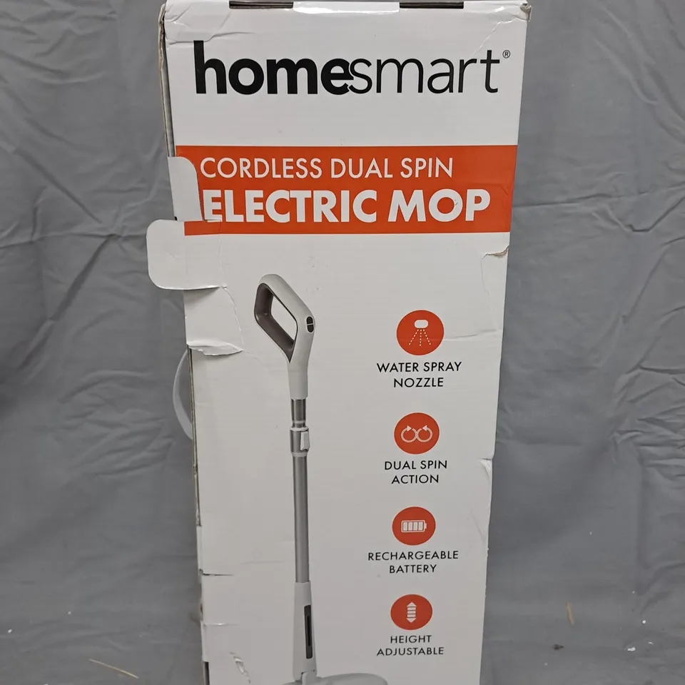 HOMESMART CORDLESS DUAL SPIN ELECTRIC MOP – BOXED