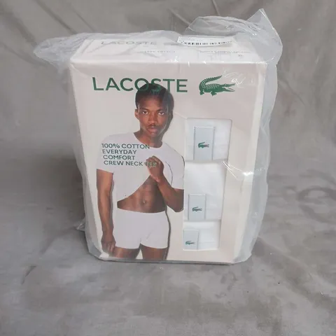 LACOSTE COTTON TSHIRT 3PACK IN WHITE SIZE XL