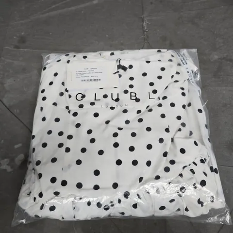 CLUB L LONDON POLKA DOT BANDEAU MIDI DRESS – UK 8