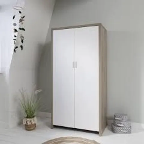 BOXED TUTTI BAMBINI MODENA WARDROBE - WHITE AND OAK FINISH (3 BOXES)
