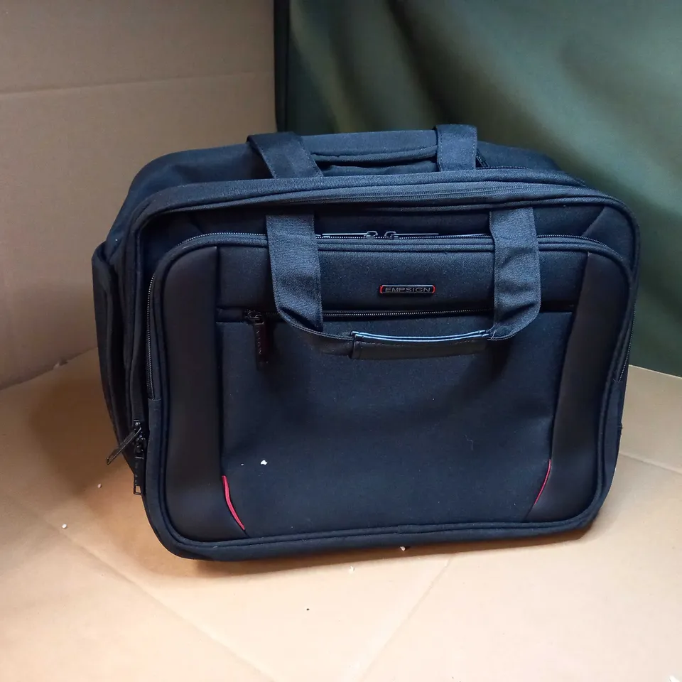 DESIGNER BLACK PADDED LAPTOP WHEELED BAG
