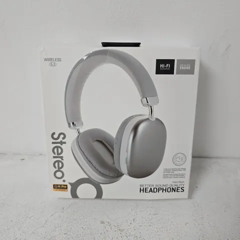 BOXED STEREO WIRELESS 5.3 HEADPHONES IN GREY
