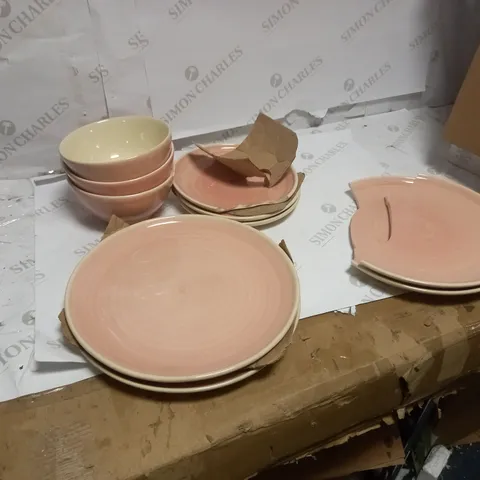 HARMONY SPINWASH PINK APPROX 12 PIECE DINNER SET