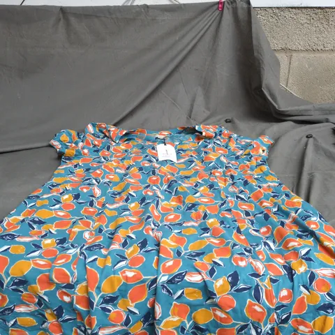 SEASALT CORNWALL WOMEN'S DRESS β TURQUOISE LEAF PRINT, UK 20 (EU 40, US 16)