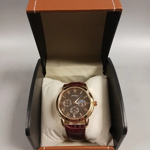 MENS LA BANUS WATCH β GOLD COLOUR CASE β LEATHER STRAP