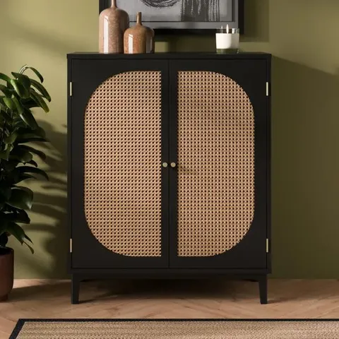 BOXED FRANCO SMALL CABINET, BLACK (1 BOX)