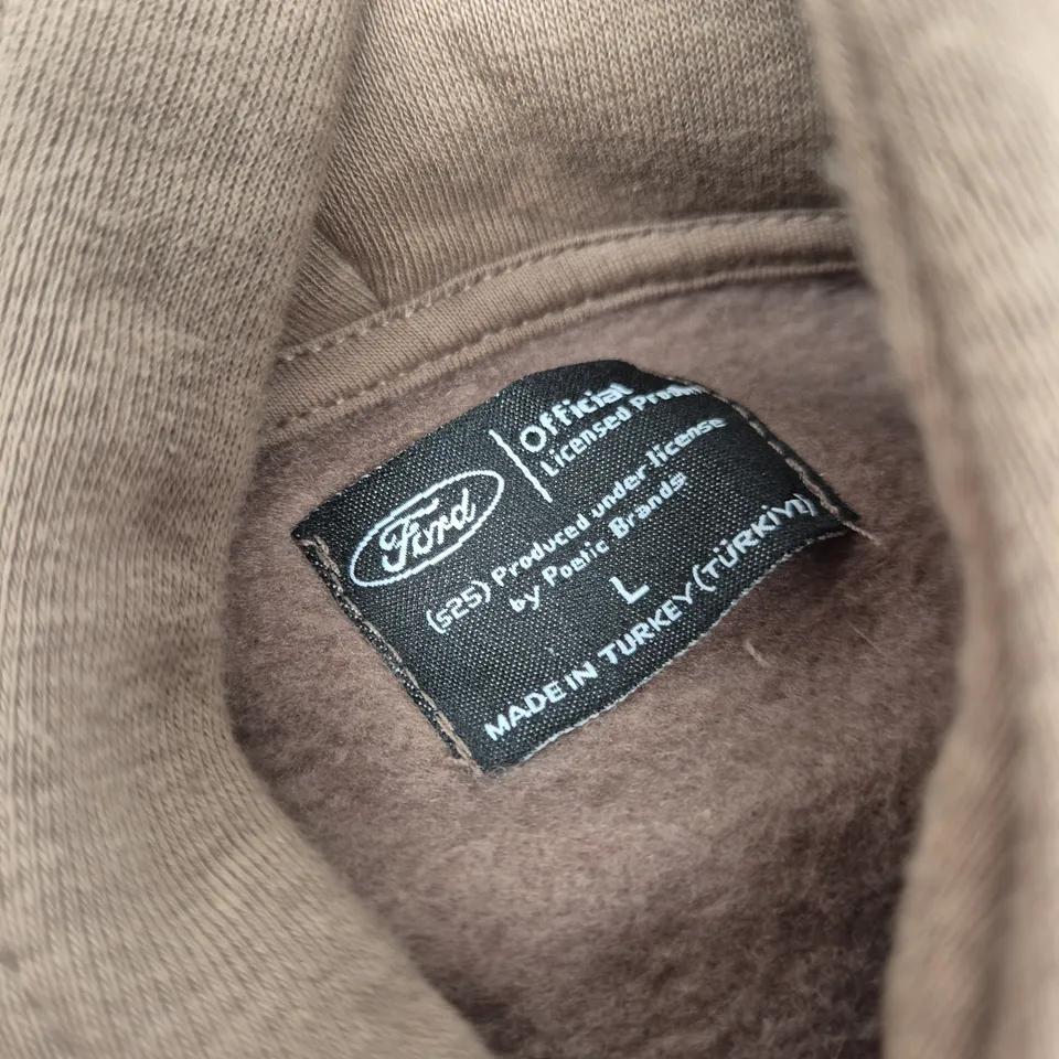 FORD MUSTANG OFFICIAL LICENSED HOODIE – BROWN – SIZE L