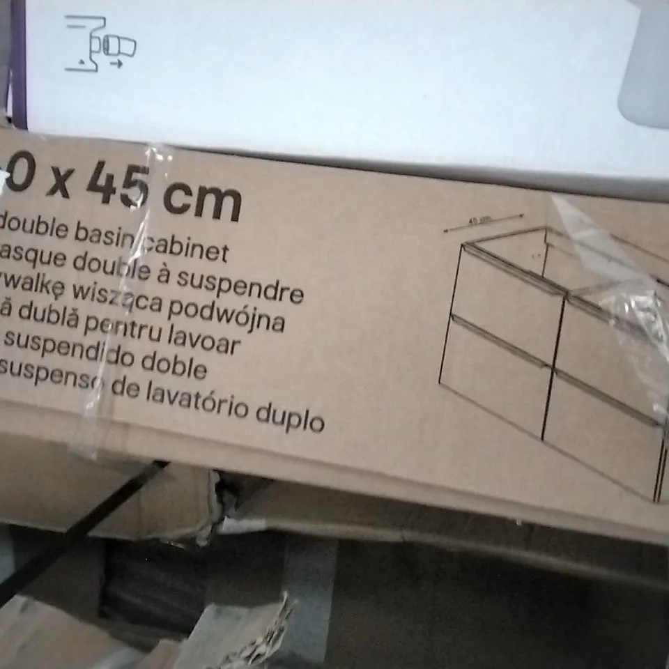 BOXED IMANDRA 120 X 60 X 45CM WALL MOUNTED DOUBLE BASIN CABINET