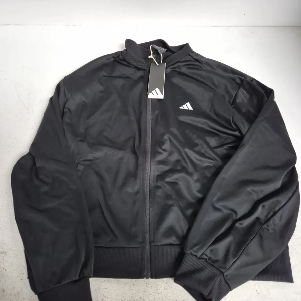 ADIDAS FEELCOZY TRACKSUIT JACKET BLACK - UK L 16-18