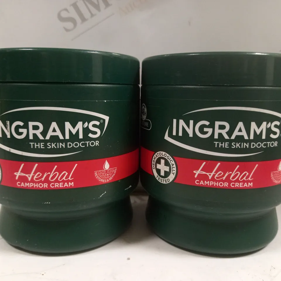 2 INGRAM'S HERBAL CAMPHOR CREAM 450ML EACH