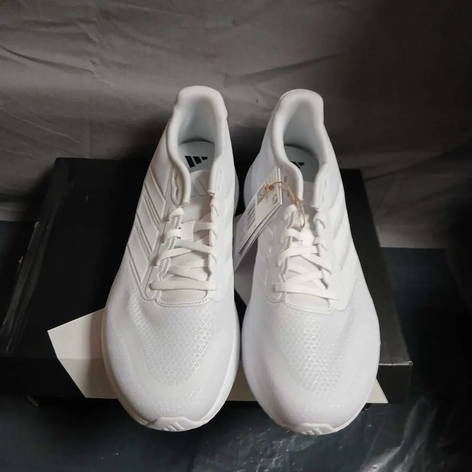 ADIDAS RUN FALCON 5 RUNNING SHOES – MEN’S WHITE, UK 8 (US 8.5, EU 42)