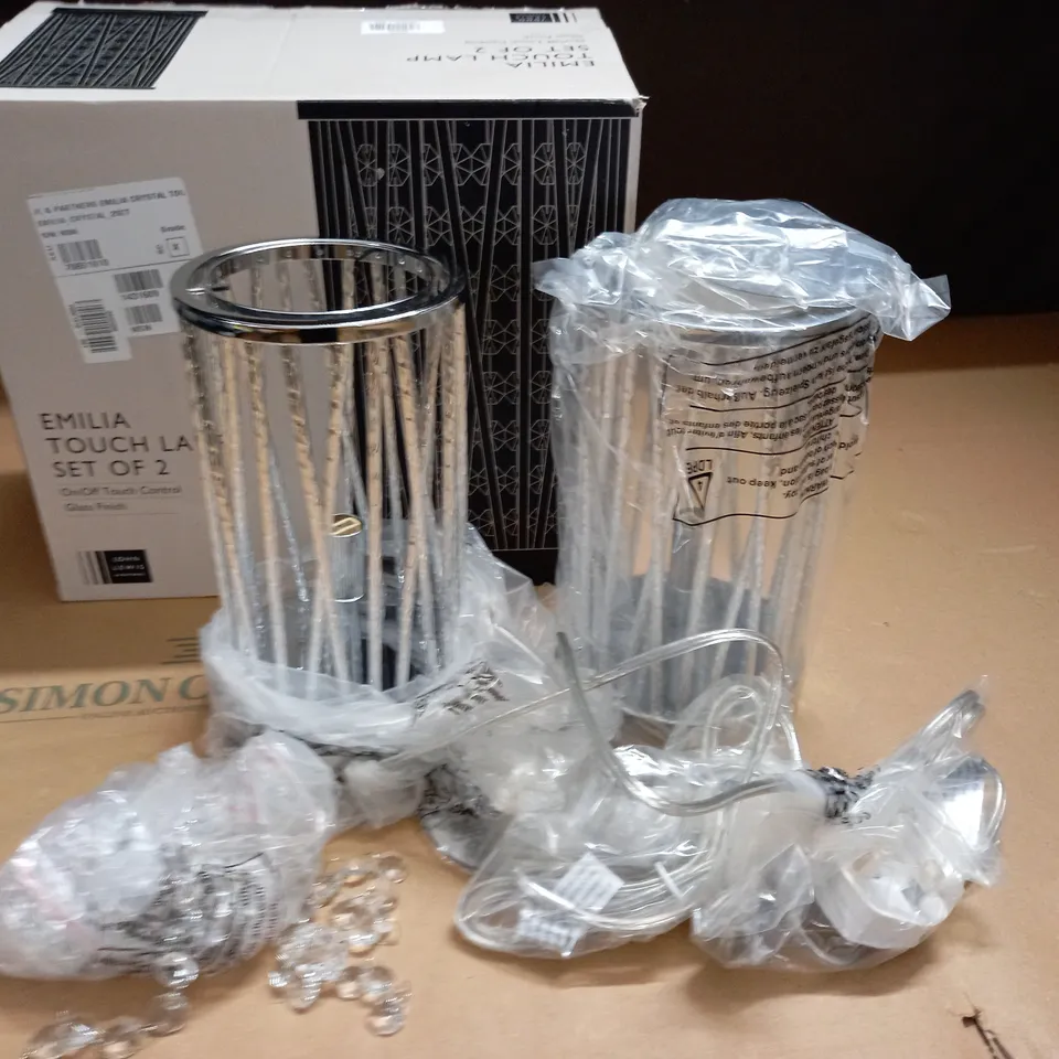 BOXED EMILIA SET OF 2 TOUCH LAMPS