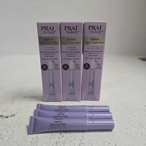 PRAI AGELESS LIP & LINE FILLER - 3-PIECE LOT (BOXED & TUBES)