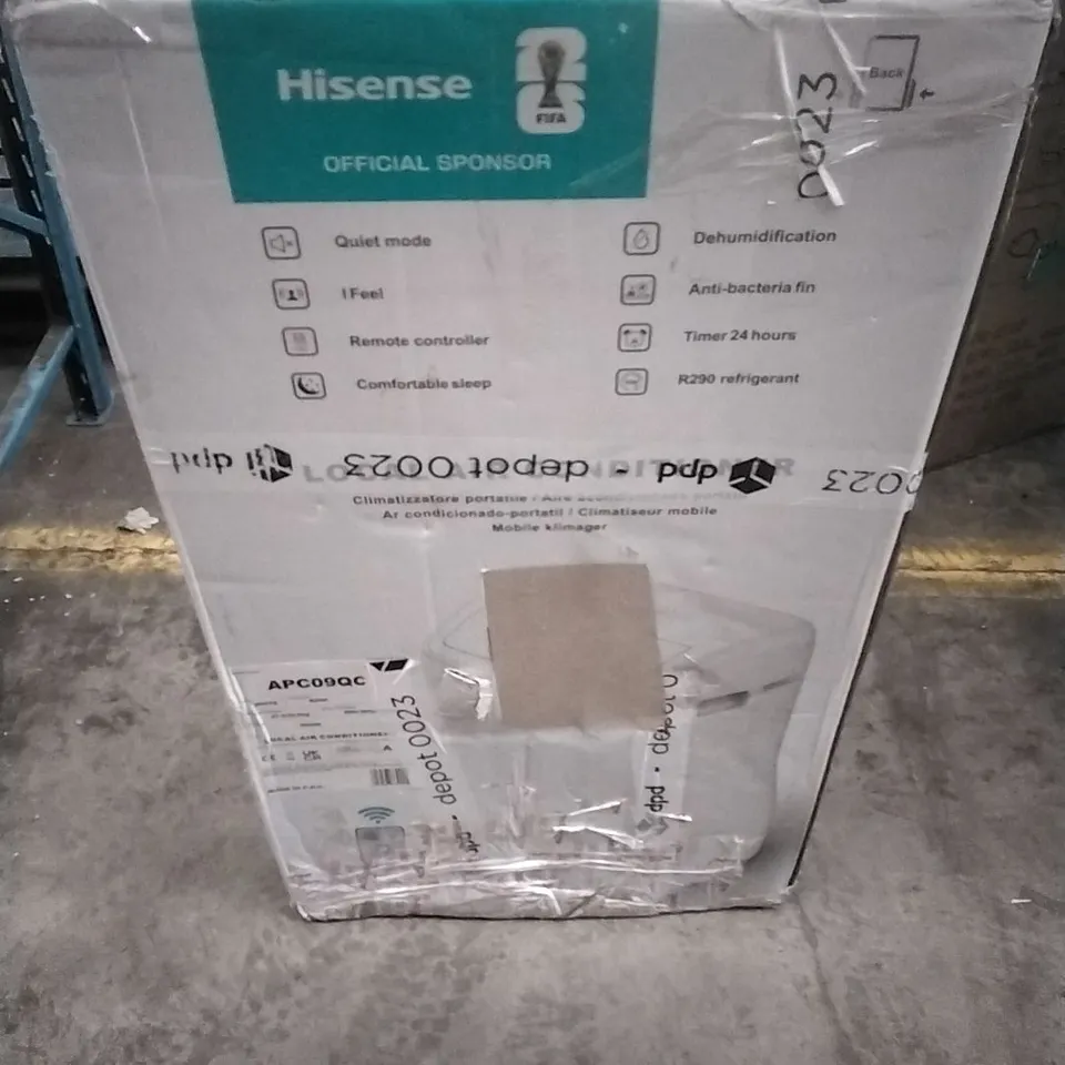 BOXED HISENSE APC09QC AIR CONDITIONER - WHITE
