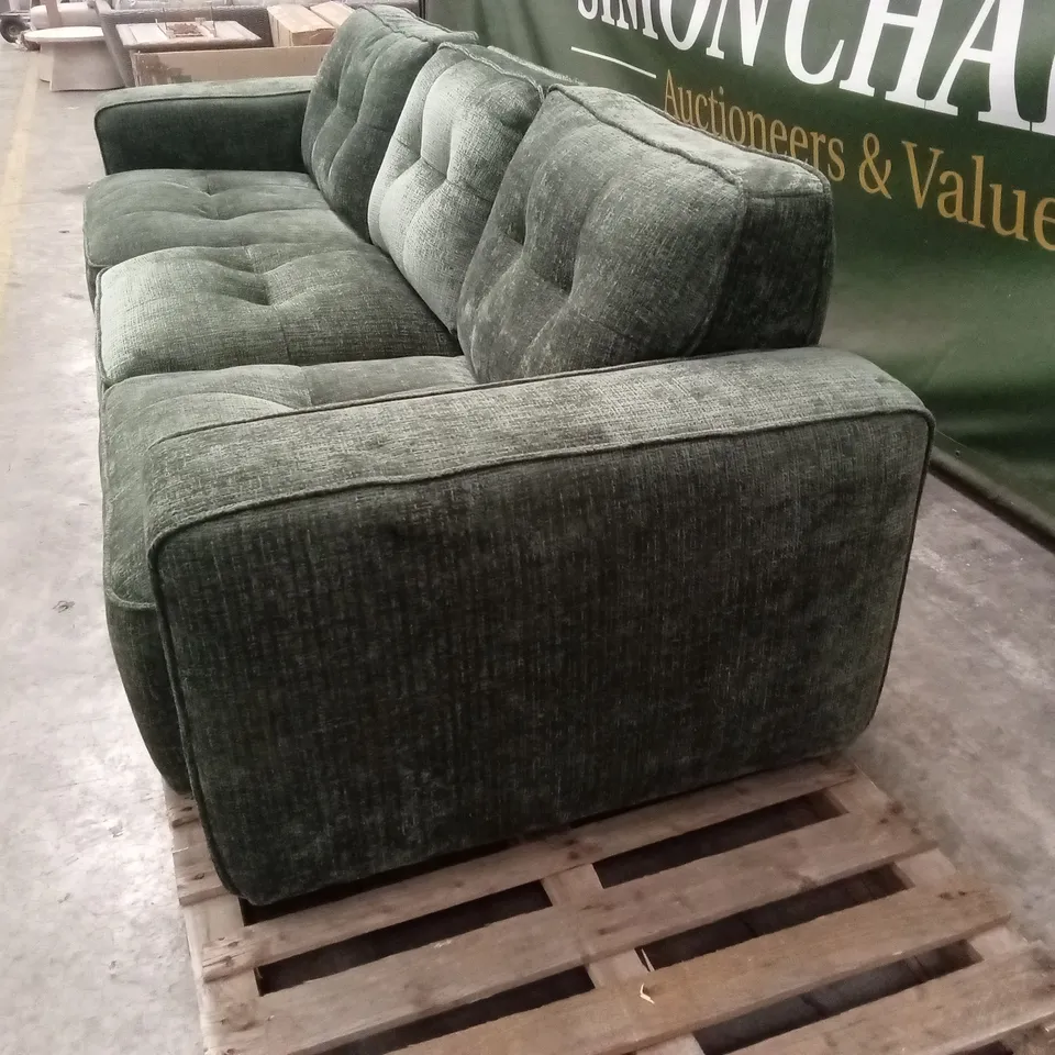 QUALITY DESIGNER ITALIAN MADE GRAVINA MAXI 3 SEATER FABRIC SOFA - GREEN