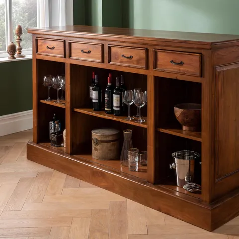 BOXED HOMES DIRECT 365 MEDIUM MAHOGANY BAR (2 ITEMS)