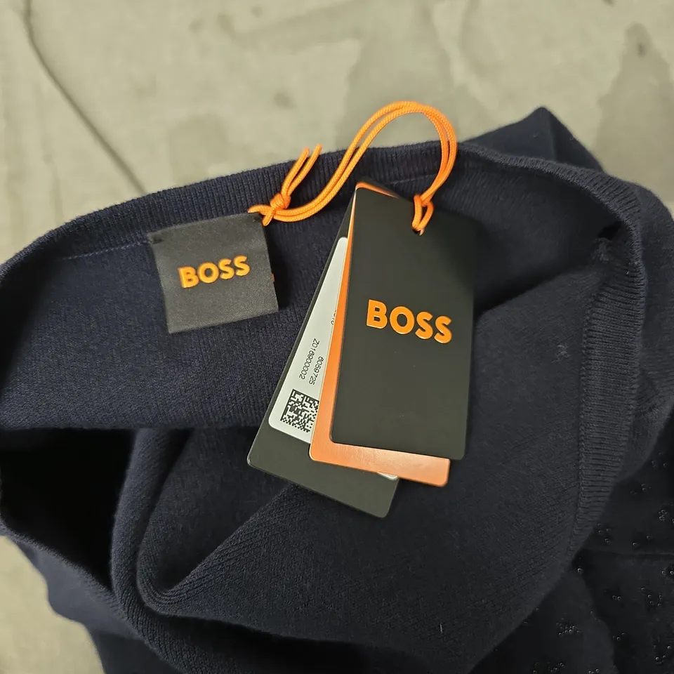 BOSS LONG SLEEVE DRESS IN NAVY - MEDIUM