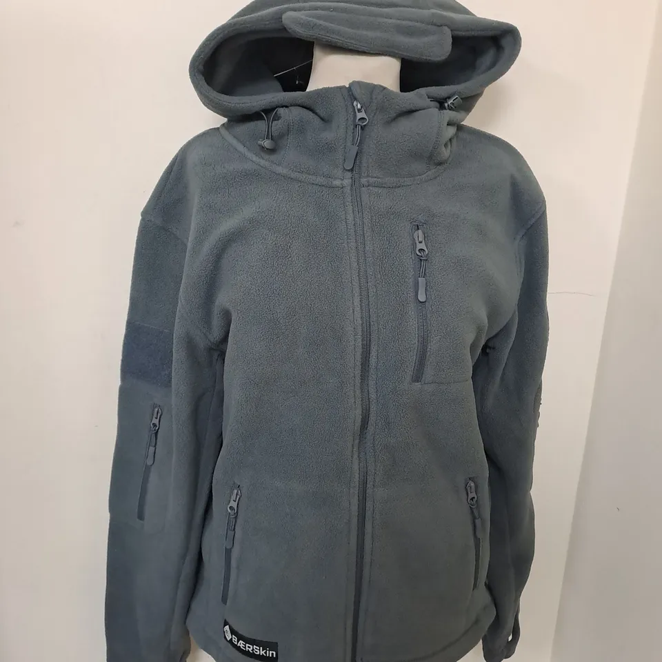 BAERSKIN FULL ZIPPED GREY FLEECE SIZE M
